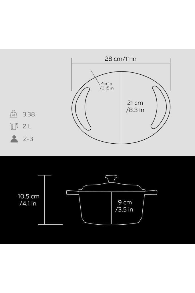 Lava Heritage Yuvarlak Siyah 20 cm Döküm Tencere