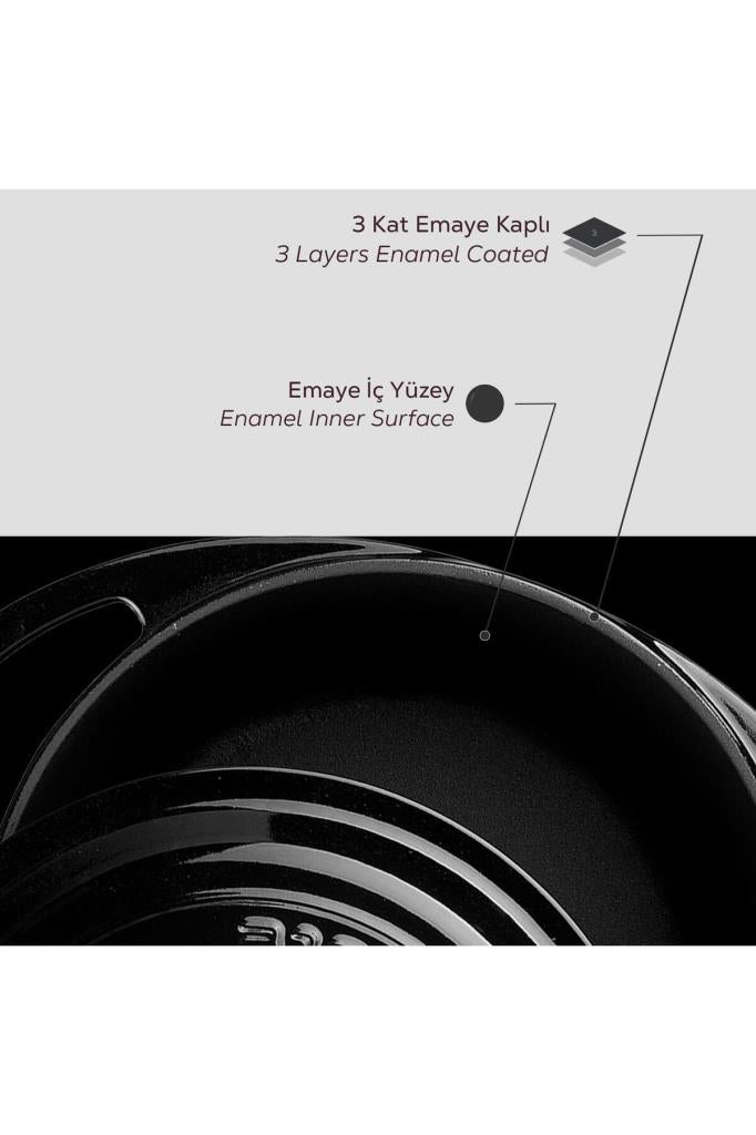 Lava Heritage Yuvarlak Siyah 20 cm Döküm Tencere
