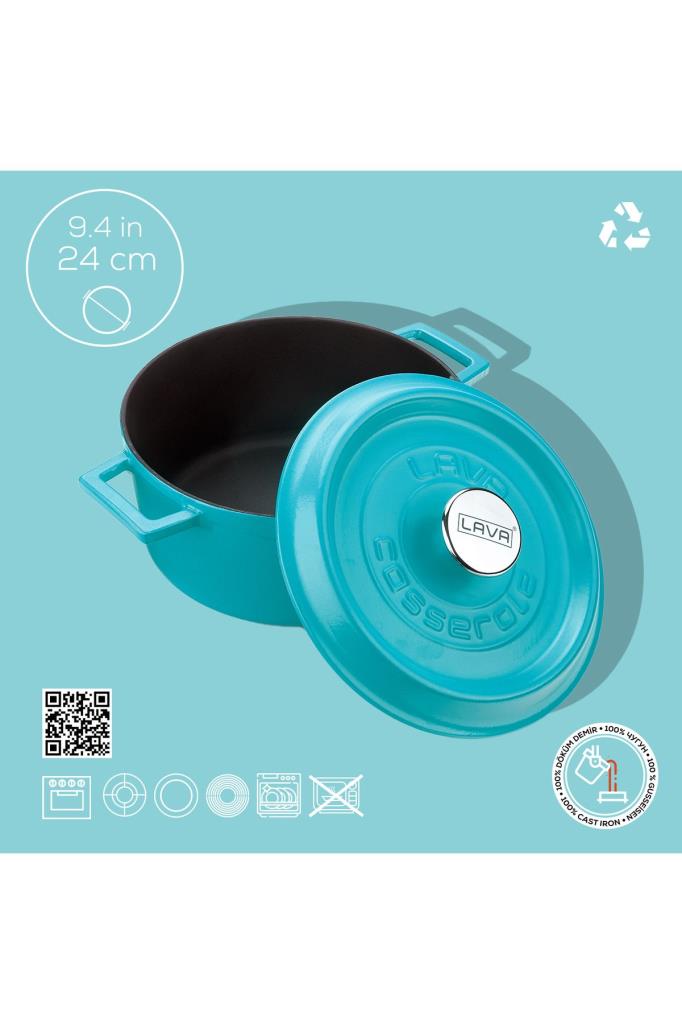 Lava Spring Yuvarlak 24 cm Döküm Tencere Outlet