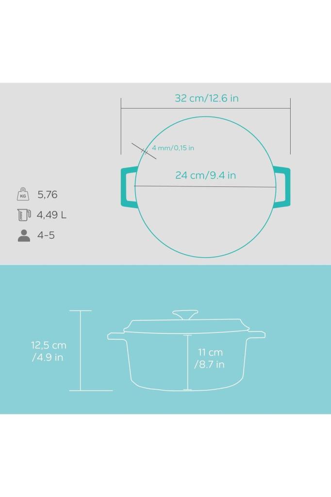 Lava Spring Yuvarlak 24 cm Döküm Tencere Outlet