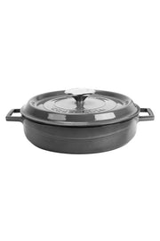 Lava Premium Majolica Grey 24 cm Multi-purpose Shallow Cast Iron Casserole Display