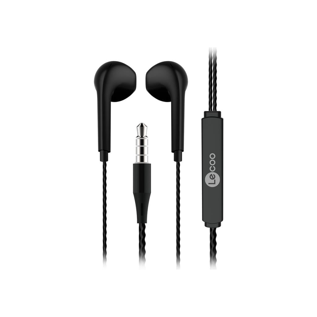 Lecoo EH104 Kablolu 3.5mm Jacklı Kulak İçi Mikrofonlu Kulaklık Siyah