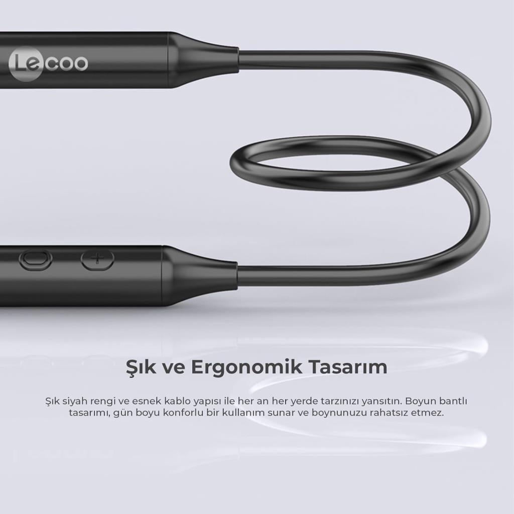 Lenovo Lecoo ES201 Boyun Bantlı Mikrofonlu Kulak İçi Bluetooth Kulaklık Outlet