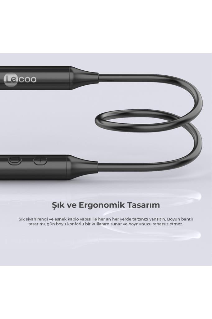 Lenovo Lecoo ES201 Boyun Bantlı Mikrofonlu Kulak İçi Bluetooth Kulaklık
