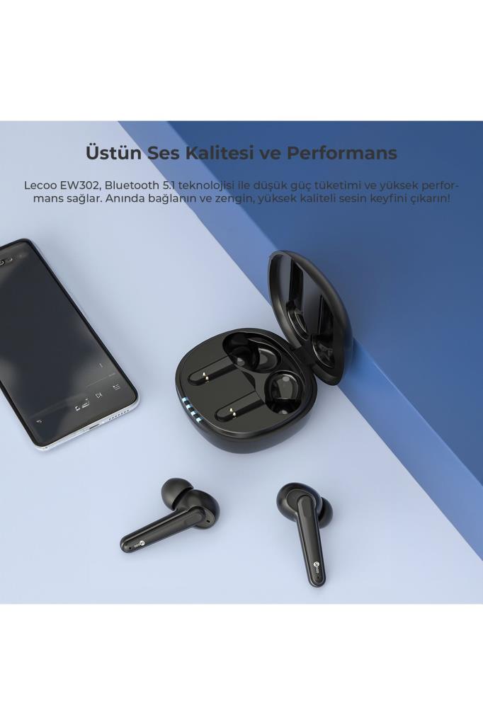 Lenovo Lecoo EW302B TWS Kulak İçi Bluetooth Kulaklık Siyah Outlet