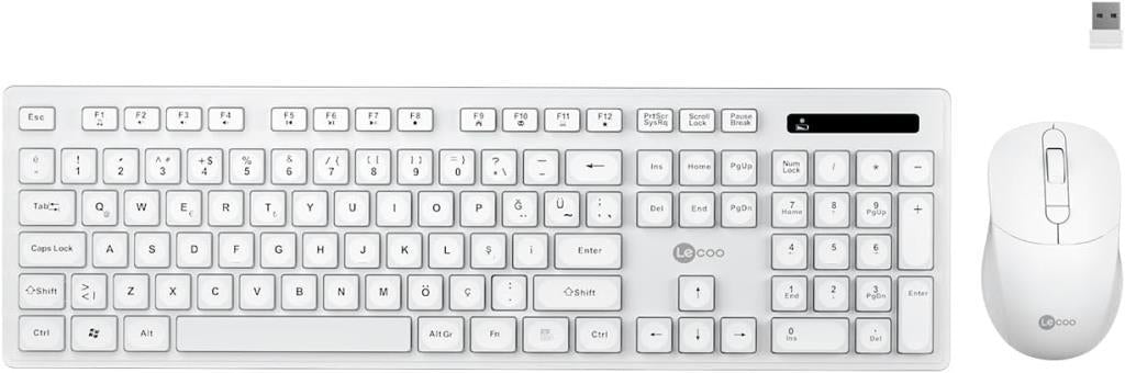 Lenovo Lecoo KW201 Beyaz Kablosuz Klavye Mouse Seti Outlet