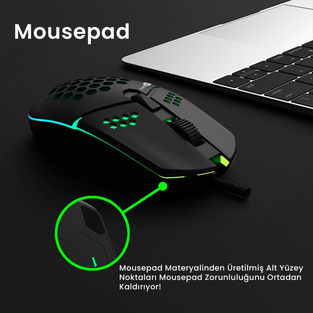 Lenovo Lecoo MS105 RGB Ergonomik Optik Kablolu Oyuncu Mouse