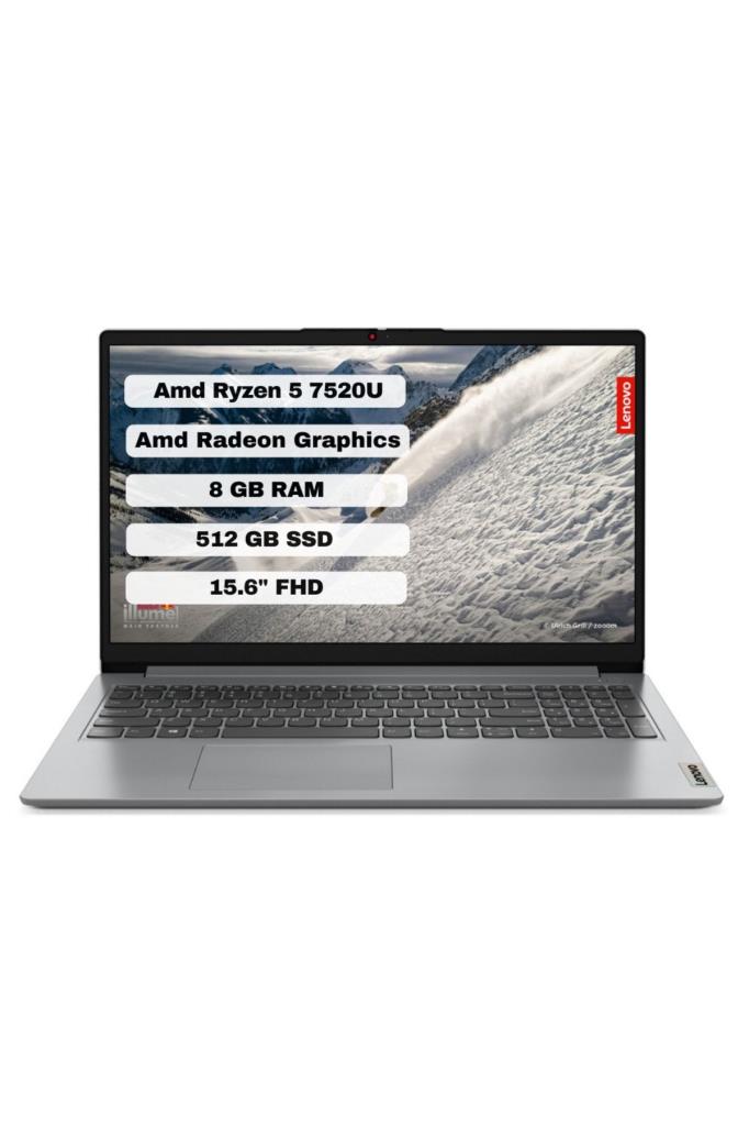 Lenovo IdeaPad 1 15AMN7 82VG008CTX Ryzen 5 7520U 8 GB 512 GB SSD Radeon 610M 15.6" Full HD Notebook Outlet