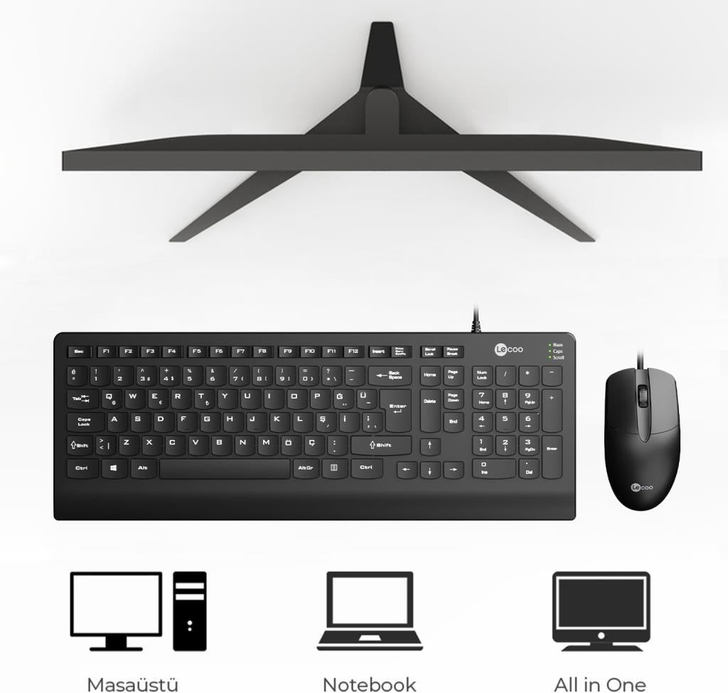 Lenovo Lecoo CM103 Kablolu Klavye Mouse Seti Teşhir