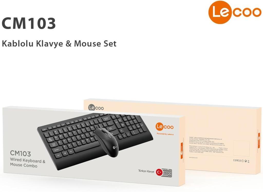 Lenovo Lecoo CM103 Kablolu Klavye Mouse Seti Outlet