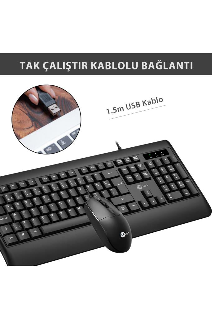 Lenovo Lecoo CM104 Kablolu Klavye Mouse Seti Outlet
