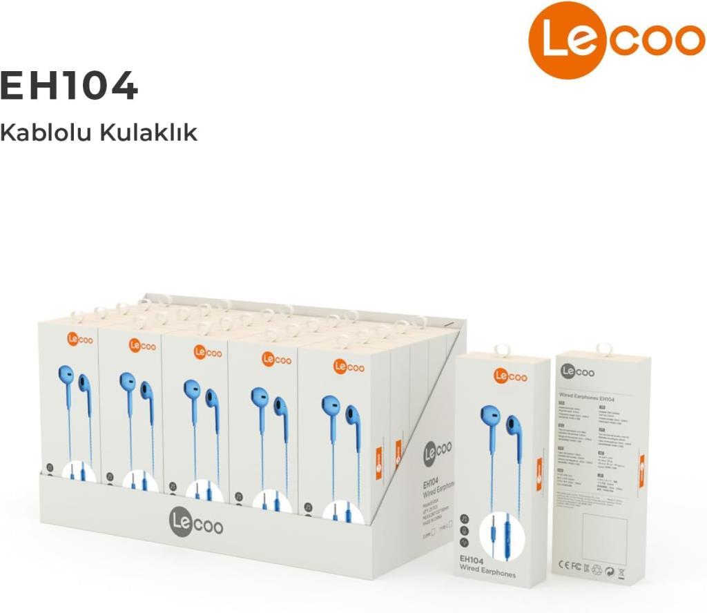 Lenovo Lecoo EH104 Mavi Kablolu Kulak İçi Kulaklık - TEŞHİR