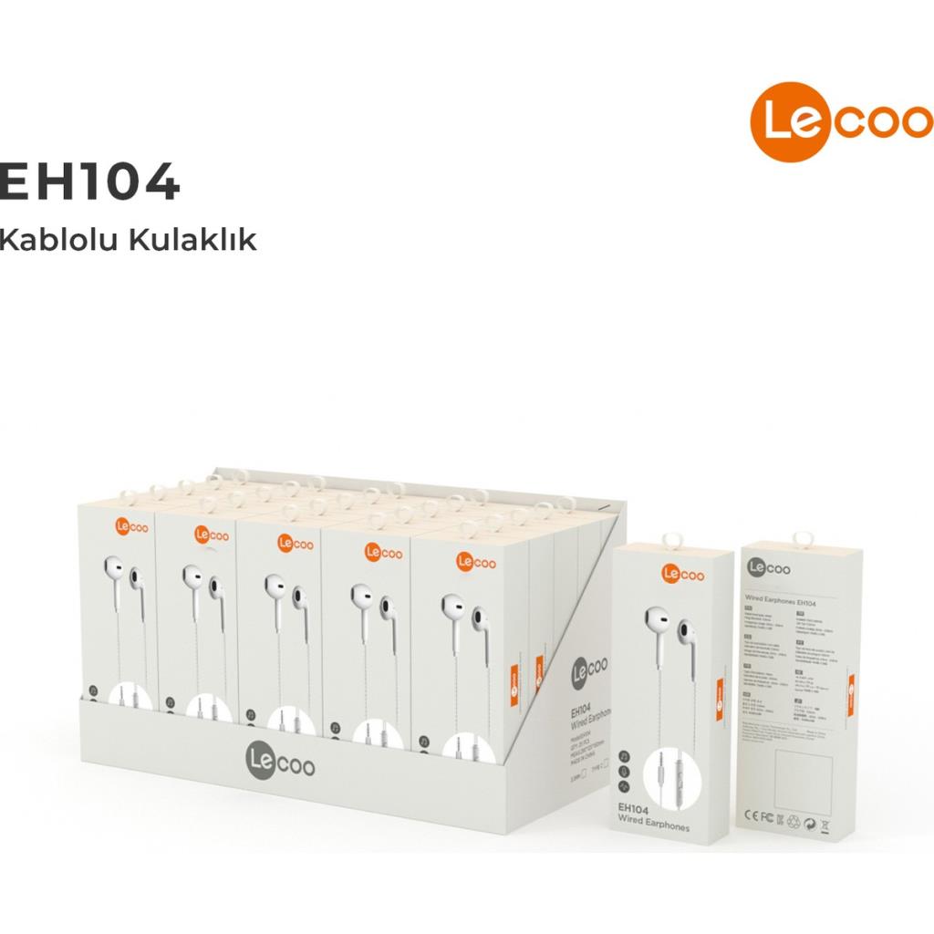Lenovo Lecoo EH104 Beyaz Kablolu Kulak İçi Kulaklık