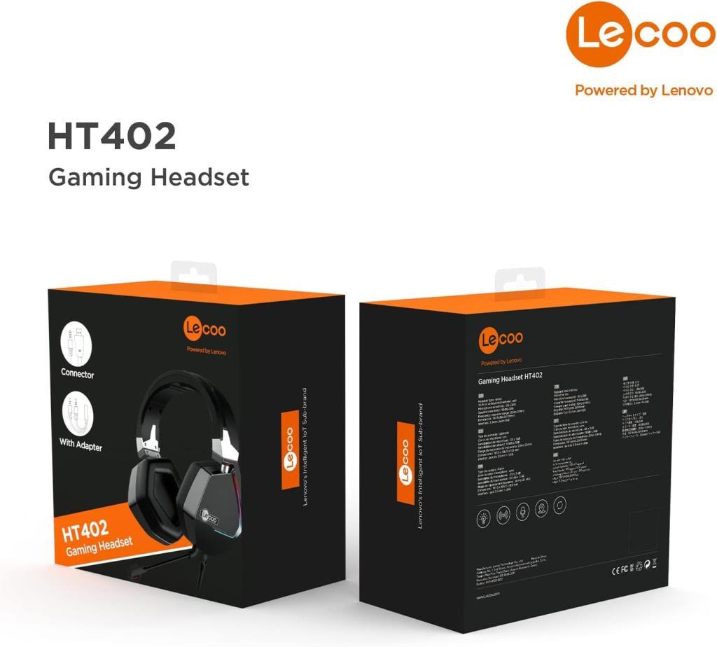 Lenovo Lecoo HT402 RGB 7.1 USB Kablolu Kulak Üstü Oyuncu Kulaklığı Teşhir