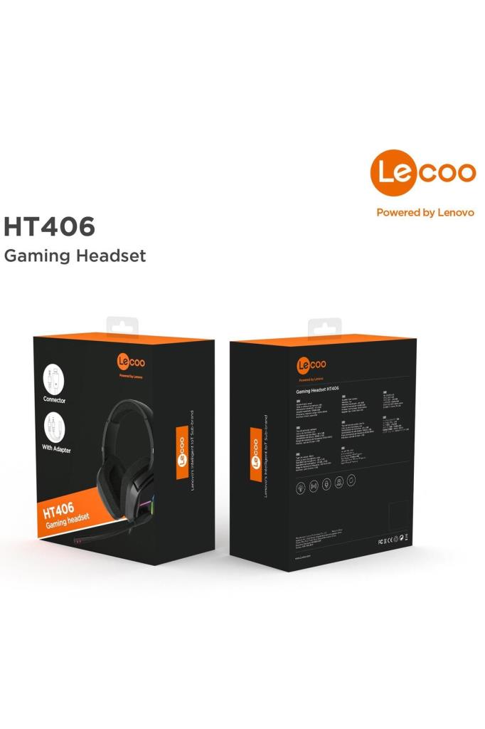 Lenovo Lecoo HT406 RGB 3.5mm/USB Kablolu Kulak Üstü Oyuncu Kulaklığı Teşhir
