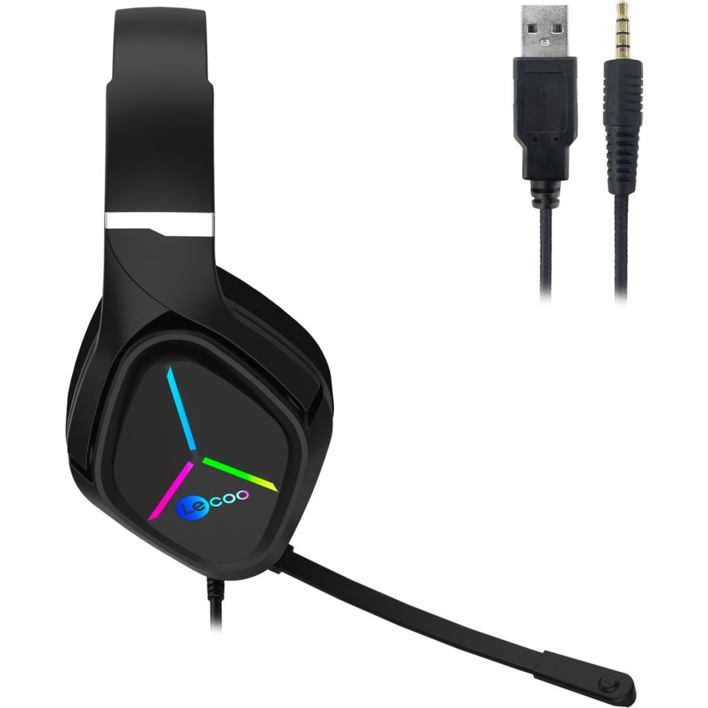 Lenovo Lecoo HT406 RGB 3.5mm/USB Kablolu Kulak Üstü Oyuncu Kulaklığı