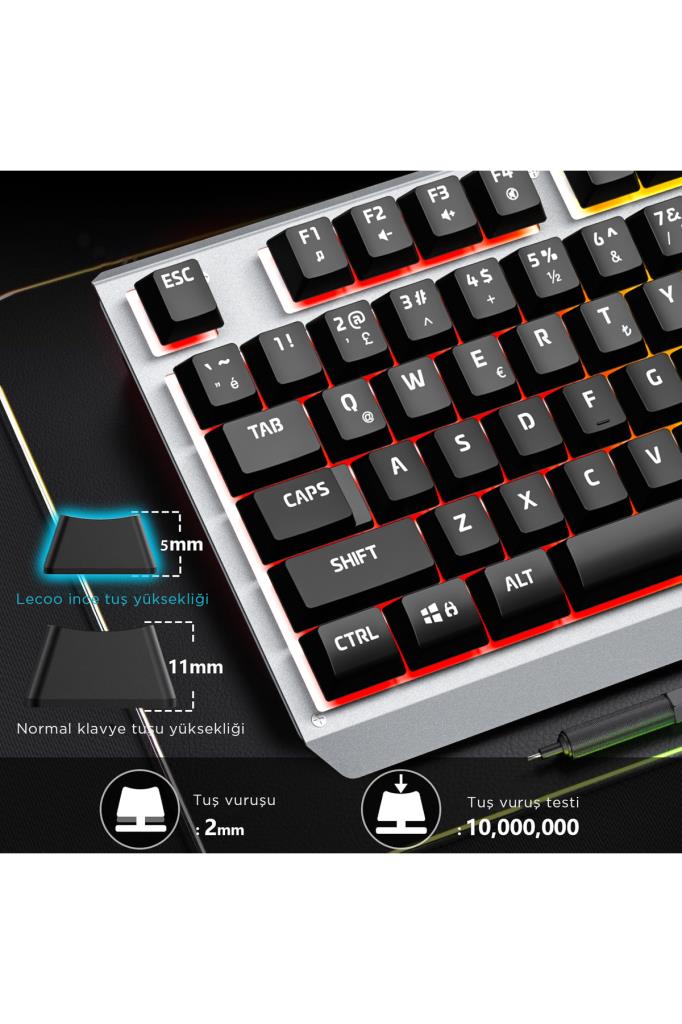Lenovo Lecoo KB121 RGB Kablolu Oyuncu Klavyesi Teşhir