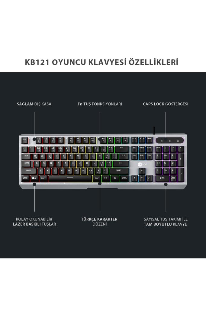 Lenovo Lecoo KB121 RGB Kablolu Oyuncu Klavyesi Teşhir