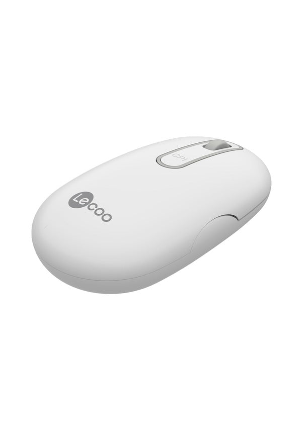 Lenovo Lecoo WS207 Beyaz Şarjlı Ergonomik Optik Kablosuz Mouse - TESHİR