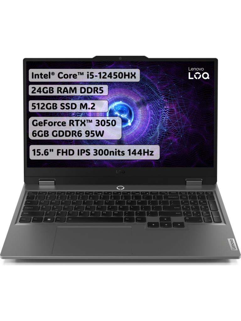 Lenovo LOQ 15IAX9 83GS0099TR i5-12450HX 24 GB 512 GB SSD RTX3050 15.6" Full HD Gaming Laptop - TESHİR