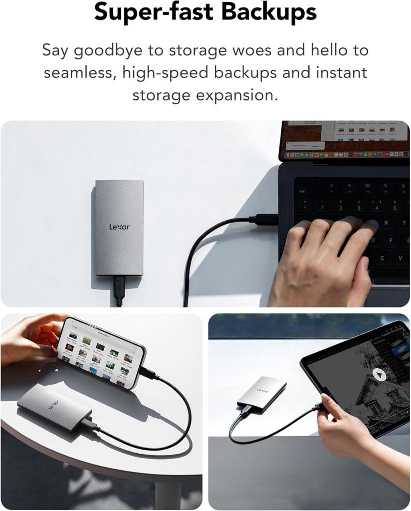 Lexar Es3 Harici SSD 2tb, Usb3.2 Gen2 Taşınabilir SSD