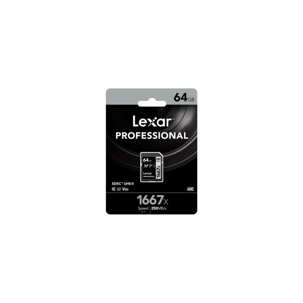 Lexar Professional 1667x Class 10 UHS-II U3 V60 64 GB Hafıza Kartı