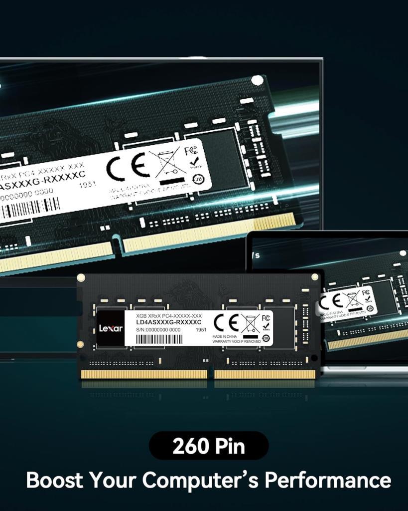 Lexar Sodımm Ddr4 Ram 16GB Kiti (2X16GB), 3200MHZ Dram, 260-PIN Ddr4 Sodımm Dizüstü Bilgisayar Belleği, Yüksek Performanslı So-Dımm, Pc Dizüstü Bilgisayar Belleği-OUTLET