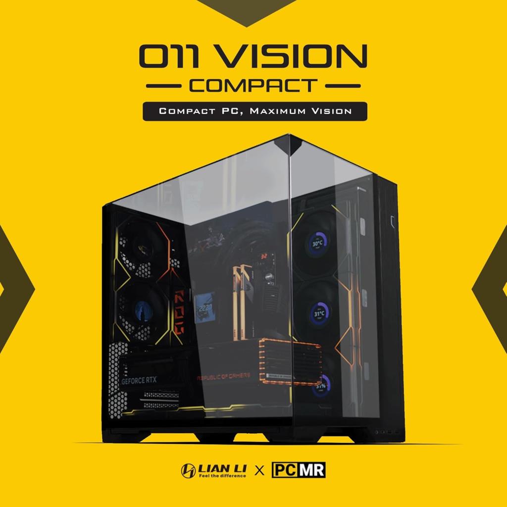 Lian Li O11 Vision Compact Fansız Siyah E-ATX Oyuncu Kasası - TESHİR