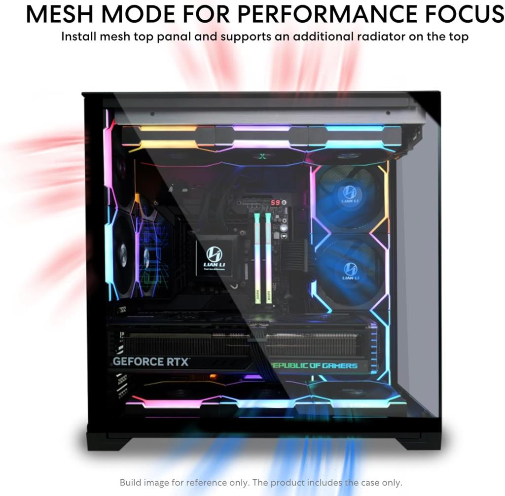 Lian Li O11 Vision Compact Fansız Siyah E-ATX Oyuncu Kasası - TESHİR