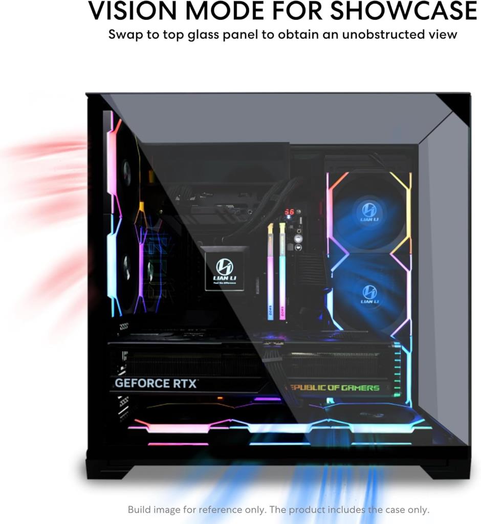 Lian Li O11 Vision Compact Fansız Siyah E-ATX Oyuncu Kasası - TESHİR