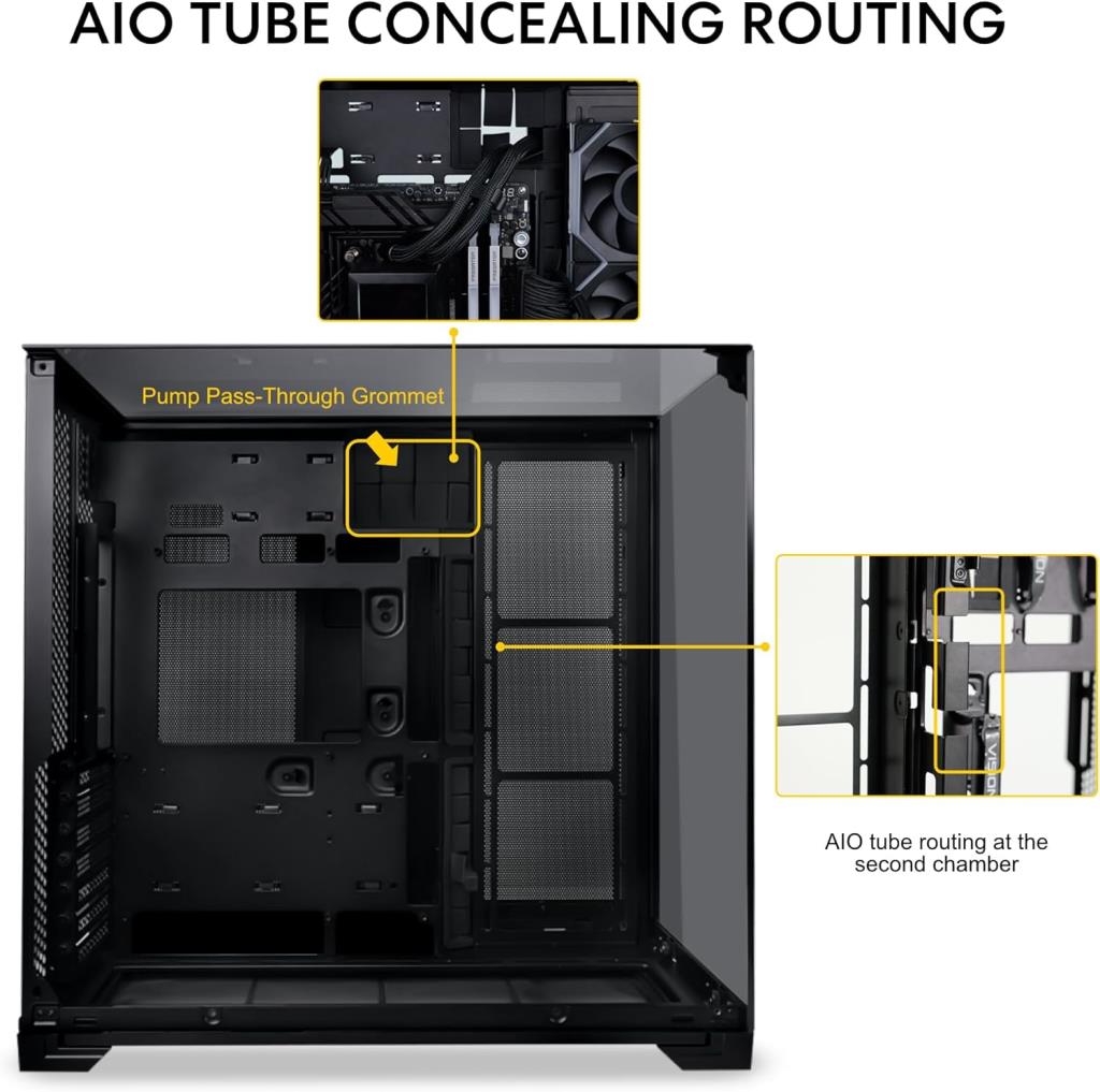 Lian Li O11 Vision Compact Fansız Siyah E-ATX Oyuncu Kasası - TESHİR