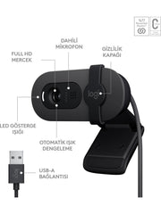 Logitech Brio 100 Siyah Full HD 1080P Mikrofonlu Webcam Teşhir