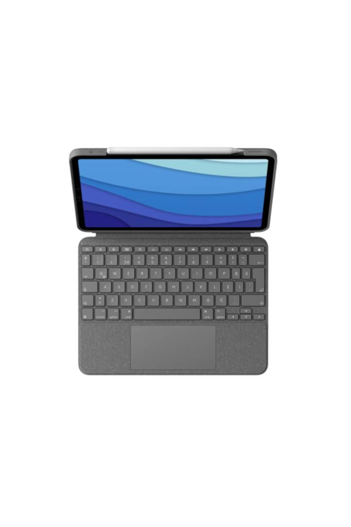 Logitech Combo Touch Klavyeli iPad Kılıfı, Ayrılabilir, Trackpad ve Smart Connector Özellikli, Arka Aydınlatma ve Destek Ayaklı Klavye, iPad Pro 11 inç 1. 2. 3. ve 4. Nesil ile Uyumlu, Gri
