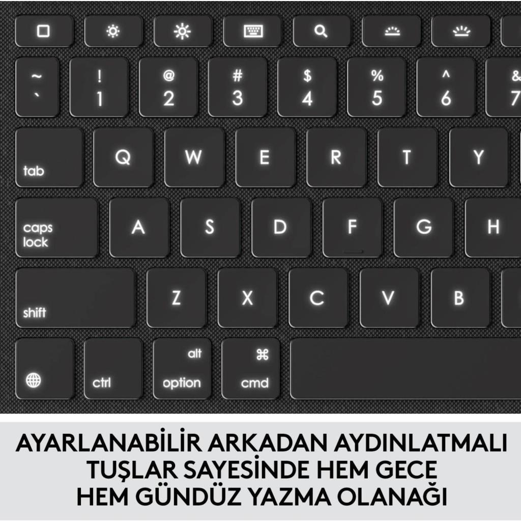 LOGITECH COMBO TOUCH DOKUNMATİK PANELLİ KLAVYELİ KILIF GRİ IPAD PRO 12.9 INC 5. GEN. 920-010186