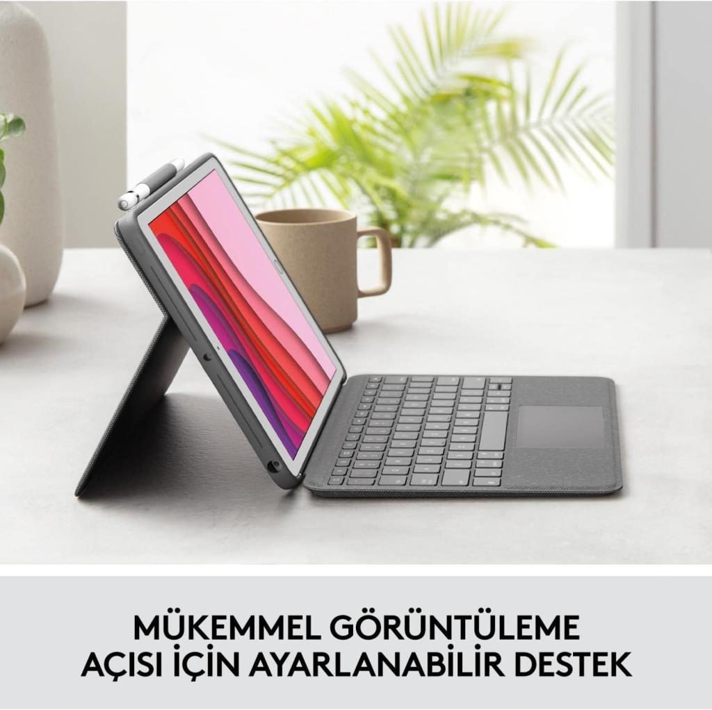 LOGITECH COMBO TOUCH DOKUNMATİK PANELLİ KLAVYELİ KILIF GRİ IPAD PRO 12.9 INC 5. GEN. 920-010186 Outlet