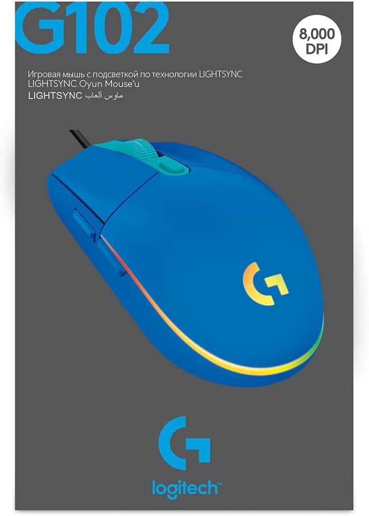 Logitech G102 910-005801 Mavi Lightsync Optik Kablolu Oyuncu Mouse Outlet