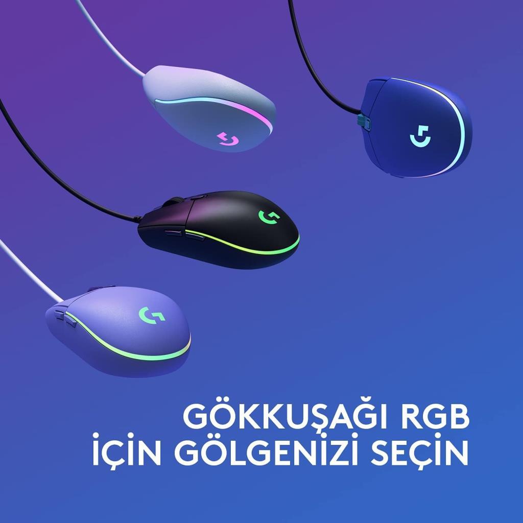 Logitech G102 910-005801 Mavi Lightsync Optik Kablolu Oyuncu Mouse Teşhir