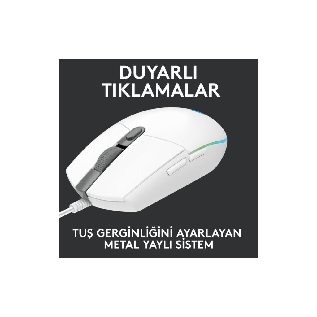 Logitech G102 910-005824 Beyaz Lightsync Optik Kablolu Oyuncu Mouse Teşhir