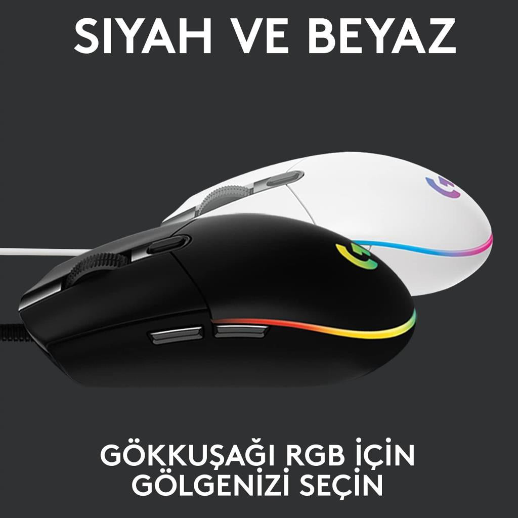 Logitech G102 910-005823 Siyah Lightsync Optik Kablolu Oyuncu Mouse Outlet