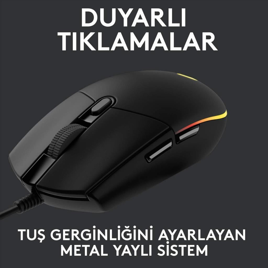 Logitech G102 910-005823 Siyah Lightsync Optik Kablolu Oyuncu Mouse Outlet