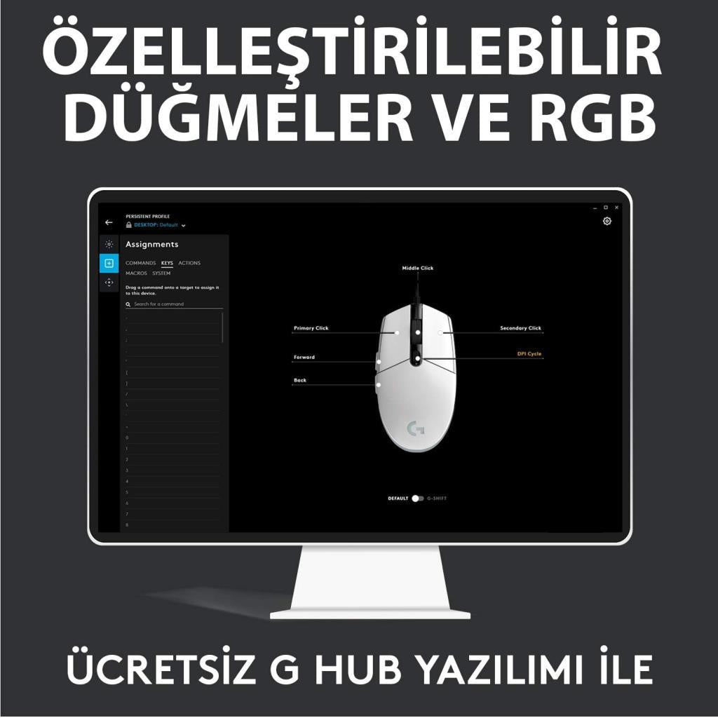 Logitech G102 910-005823 Siyah Lightsync Optik Kablolu Oyuncu Mouse Outlet