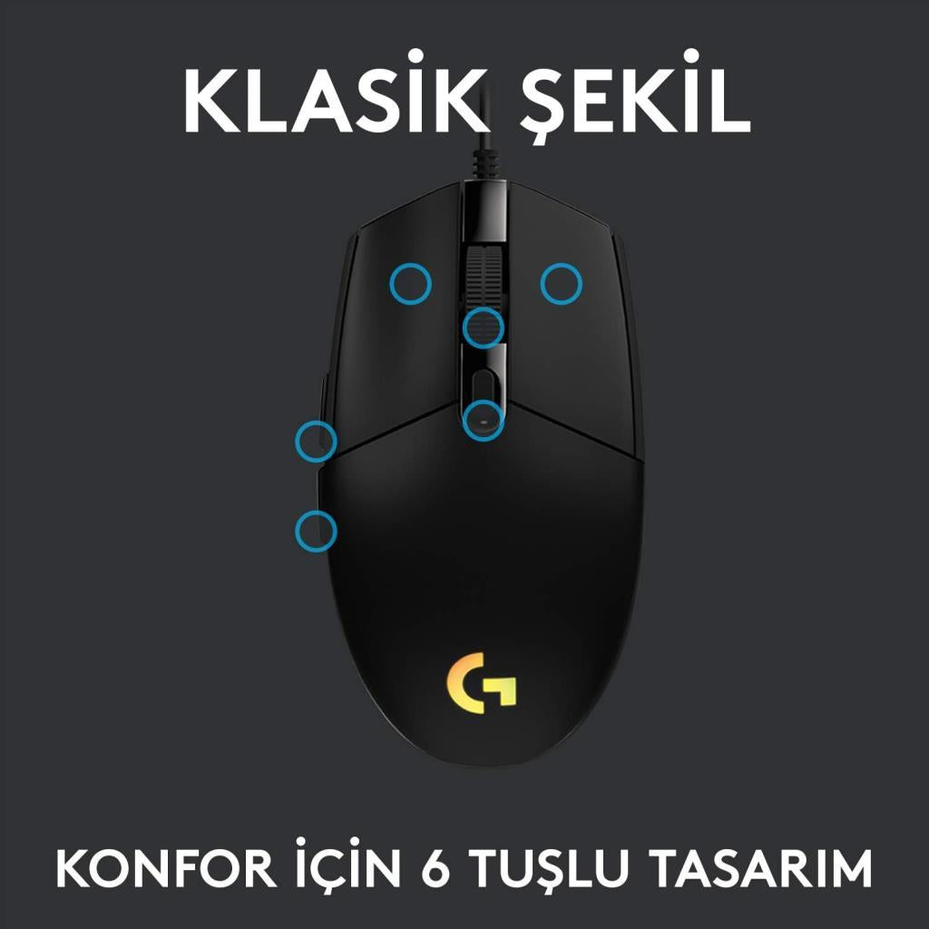 Logitech G102 910-005823 Siyah Lightsync Optik Kablolu Oyuncu Mouse Outlet