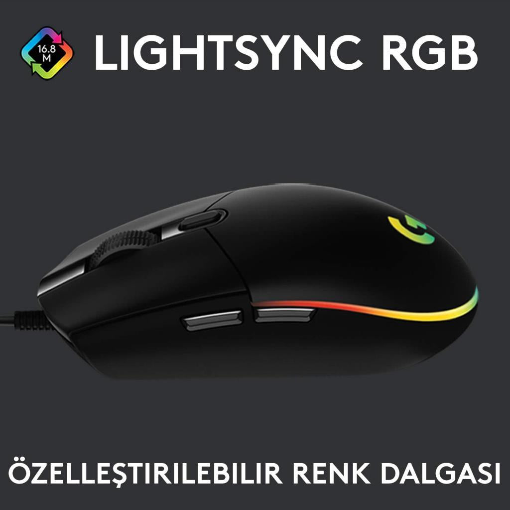 Logitech G102 910-005823 Siyah Lightsync Optik Kablolu Oyuncu Mouse Outlet