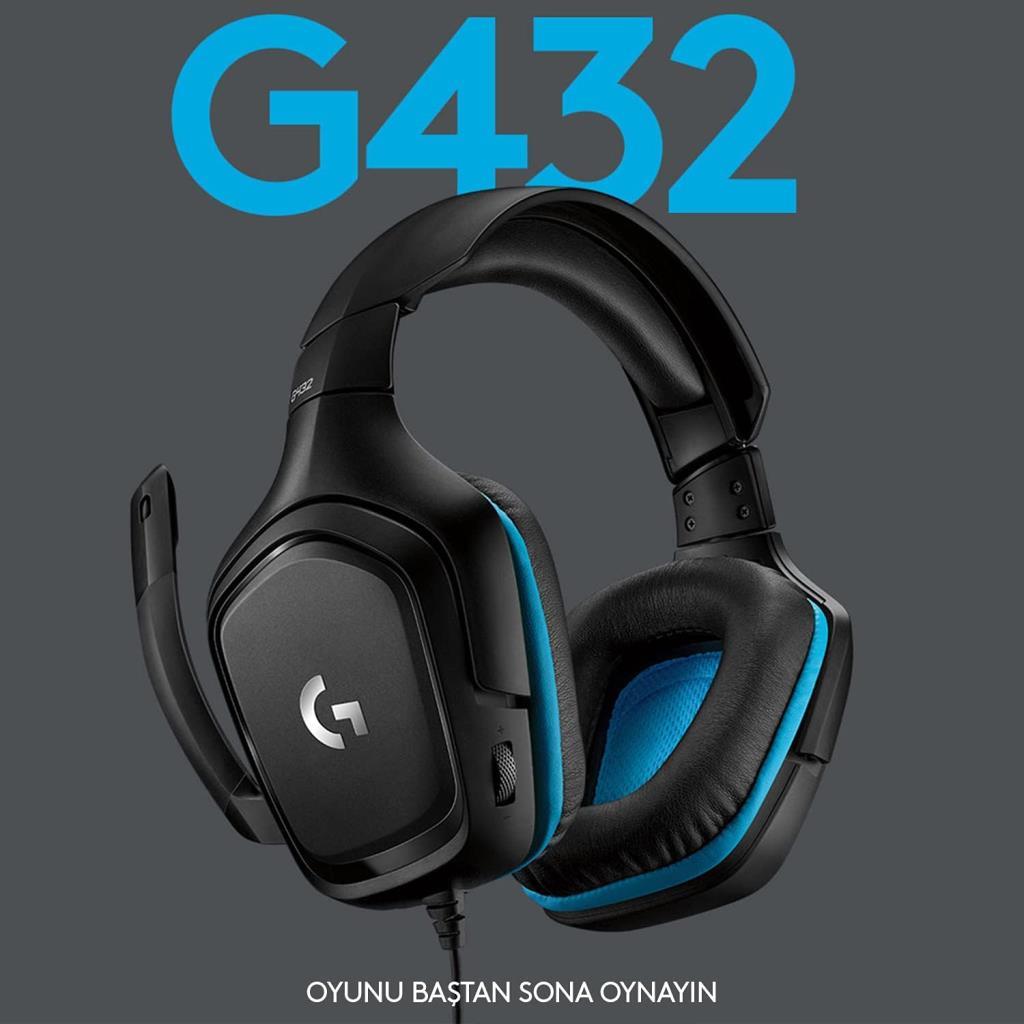 Logitech G432 7.1 981-000770 Kablolu Mikrofonlu Kulak Üstü Oyuncu Kulaklığı - Teşhir