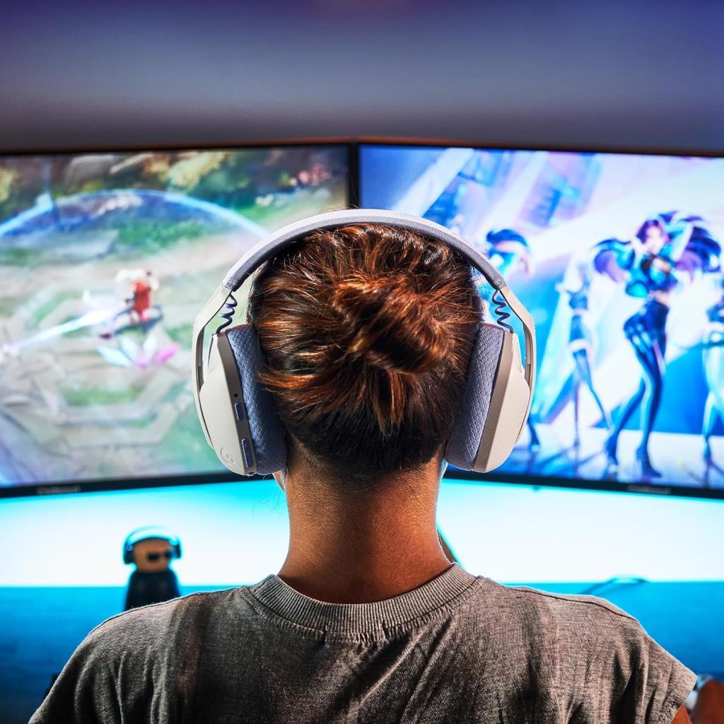 سماعة الألعاب اللاسلكية Logitech G435 Lightspeed White مع ميكروفون - شاشة