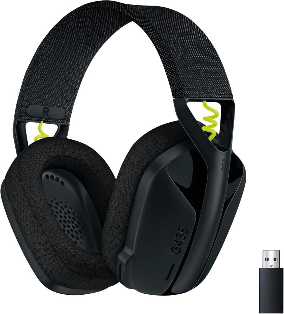 سماعة الألعاب اللاسلكية Logitech G435 Lightspeed Black Over-Ear مع ميكروفون - شاشة