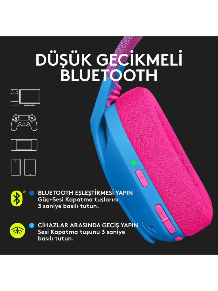 Logitech G435 Lightspeed Mavi Kablosuz Mikrofonlu Kulak Üstü Oyuncu Kulaklığı - Teşhir