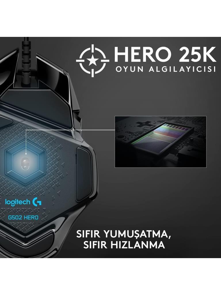 Logitech G502 910-005471 Hero Optik Kablolu Oyuncu Mouse- Teşhir