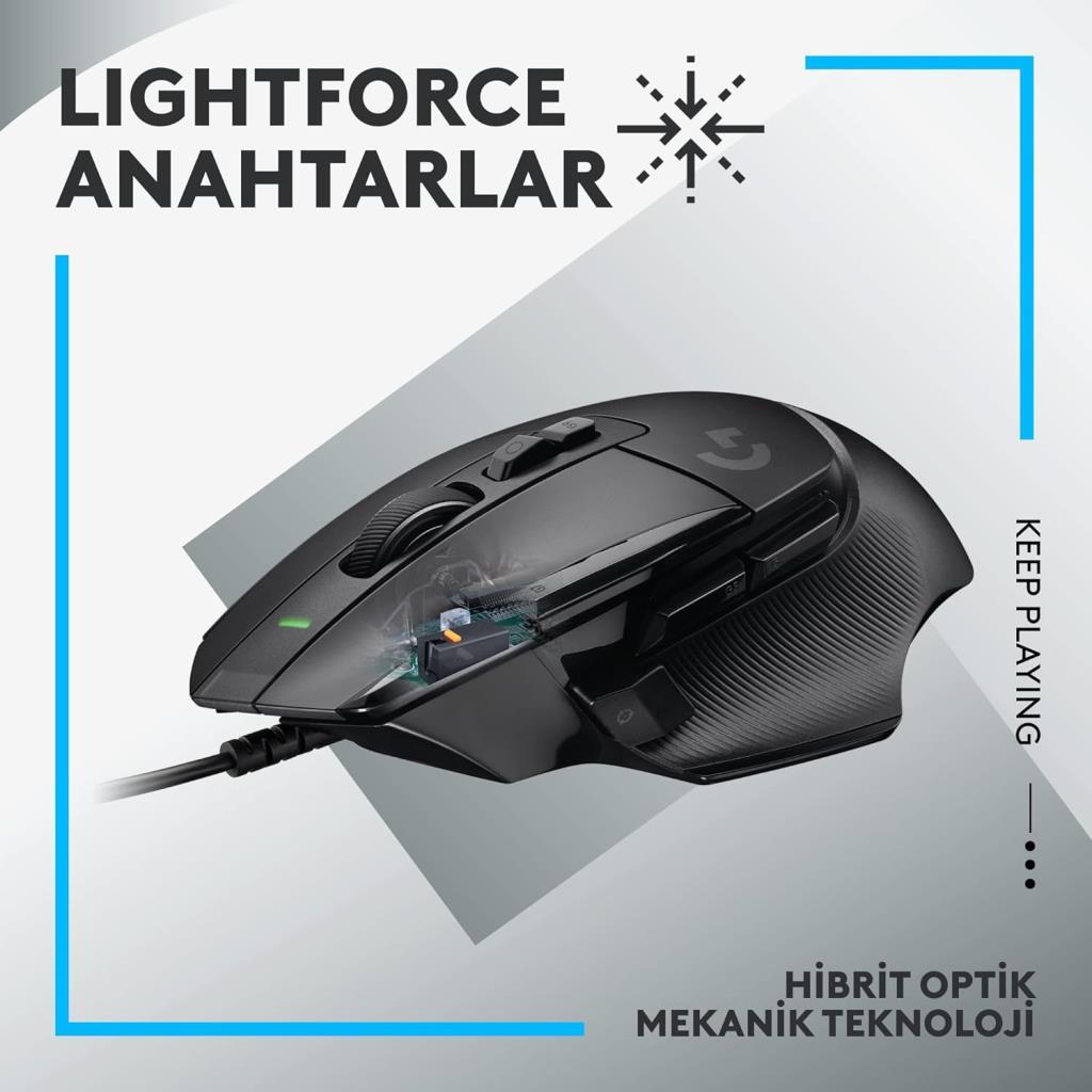 Logitech G502 X 910-006139 Siyah Optik Kablolu Oyuncu Mouse - Teşhir