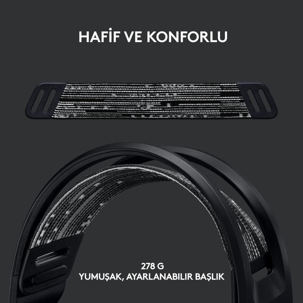 Logitech G733 7.1 981-000864 Siyah Kablosuz Mikrofonlu Kulak Üstü Oyuncu Kulaklığı Outlet
